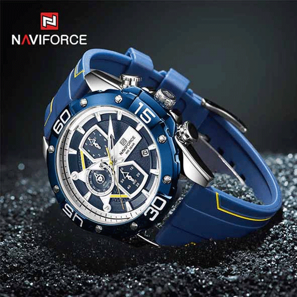 Shop Naviforce 8018 Silicone Strap Watch Blue at best price