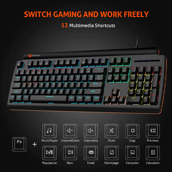 Meetion MT-MK600MX Mechanical Keyboard Black-9792