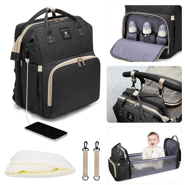 2 In 1 Diaper Bag Black GM276-3-bl-9731