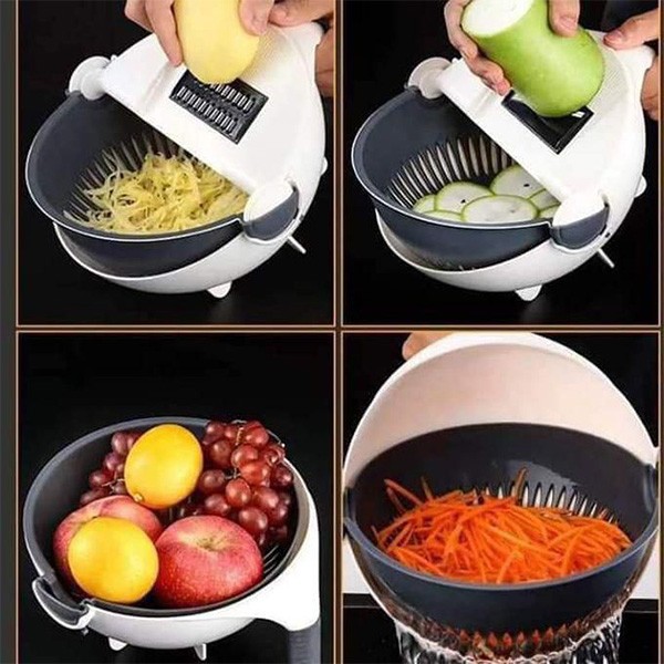 Vegetable Slicer - 9 In 1 Multifunction Vegetable Cutter With Drain Basket  Magic Rotate Vegetable Manufacturer from Rajkot