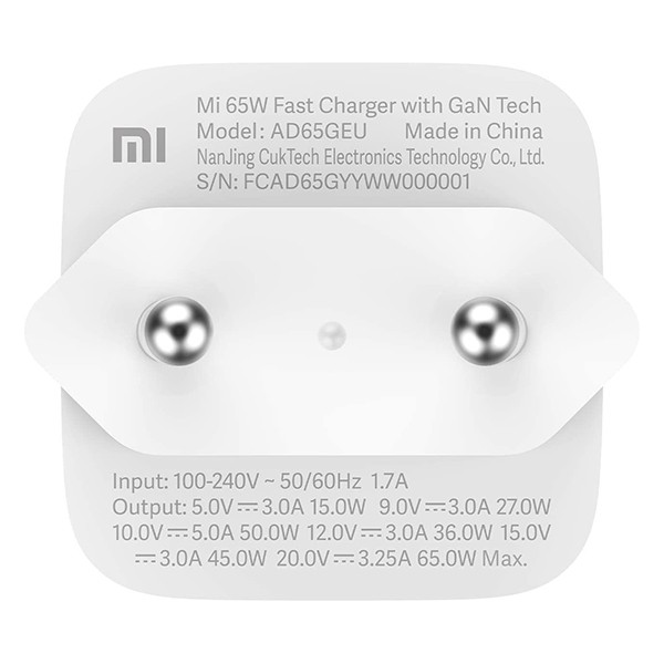 Xiaomi Mi 65W Fast Charger With Gan Tech EU, BHR4499GL-8192