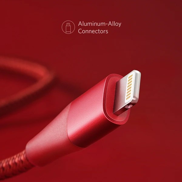 Anker A8452H91 Powerline + II lightning (3ft) Red-1138