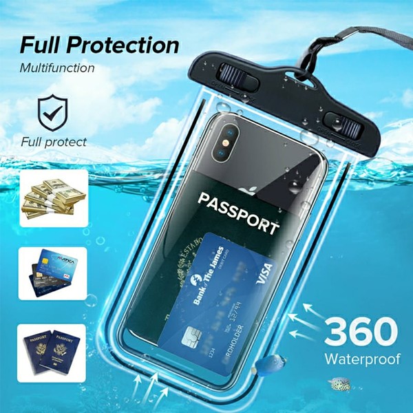 GO LIFE Top Selling IP68 Waterproof Under Water Mobile Phone Touchscreen Transparent Pouch With Tag-4977