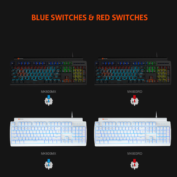 Meetion MT-MK600RD Mechanical Keyboard White-9837