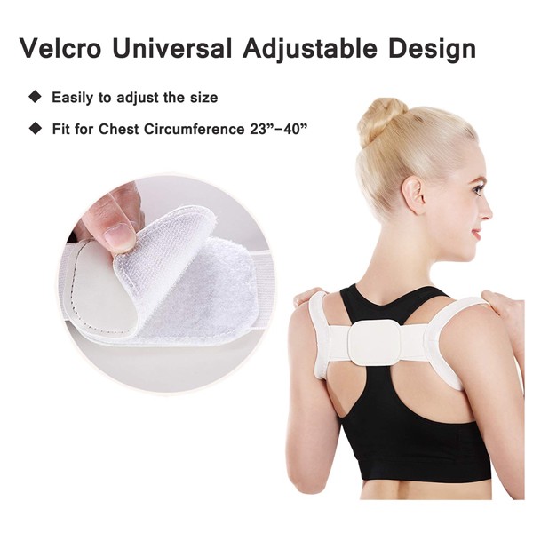 GO FIT 2021 Hot selling Adjustable Back Posture Corrector White Color-4926