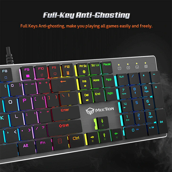 Meetion MT-MK80 chocolate keycap Ultra-thin Mechanical Keyboard-9393