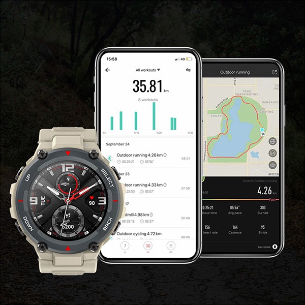 Amazfit T Rex Smart Watch, Khaki-10518