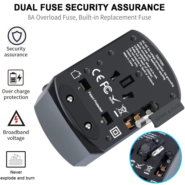 Traveling Abroad Charging Adapter 4 USB+2 Type C-7589