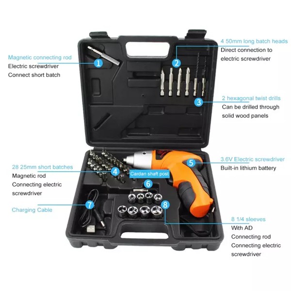 45 In 1 Cordless Handy Screwdriver Set-8633