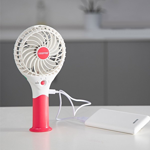 Shop Geepas GF9617 Rechargeable Mini Fan With 3 Speed Options at best price  | GoshopperQa.com | f7f580e11d00a75814d2ded41fe8e8fe