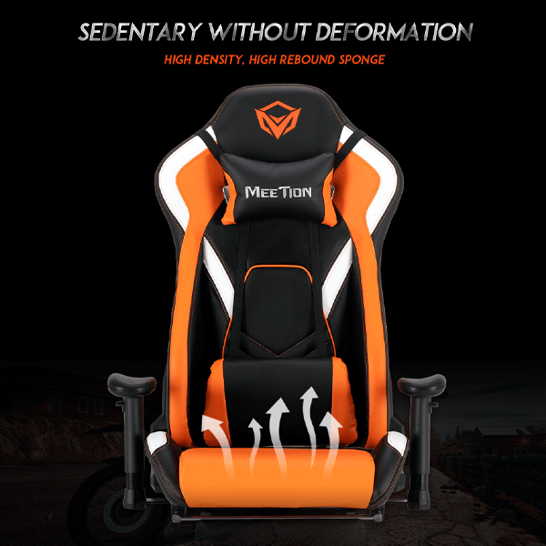 Meetion MT-CHR22 Gaming Chair Black+Orange-9901