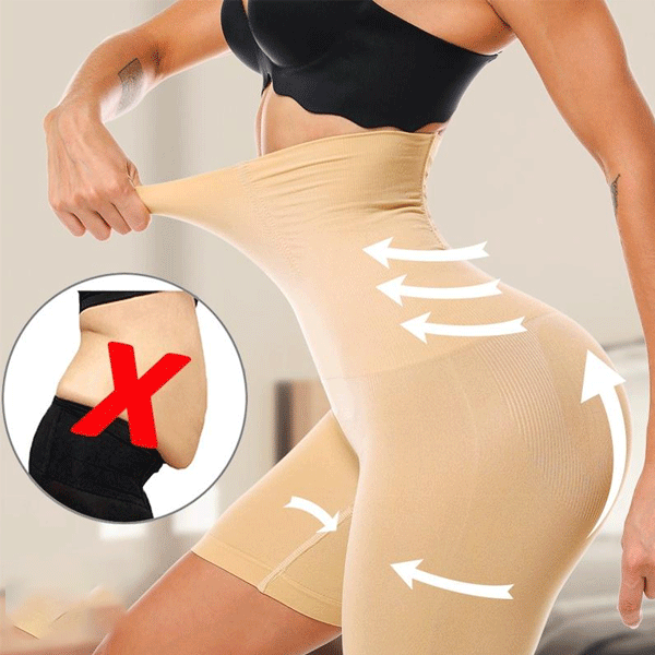 Women Anti-roll Shapewear Shorts Tummy Control High Waist Trainer