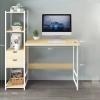 Computer Desk with Side Shelf Beige GM549-5-bi01