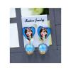 Childrens Cartoon Pierced Earrings Blue Anna01