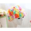 Womens Long Hair Flower Swimming Cap Multicolor01