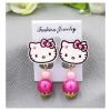 Childrens Cartoon Pierced Earrings Rose Red01