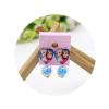 Childrens Cartoon Pierced Earrings Blue 01