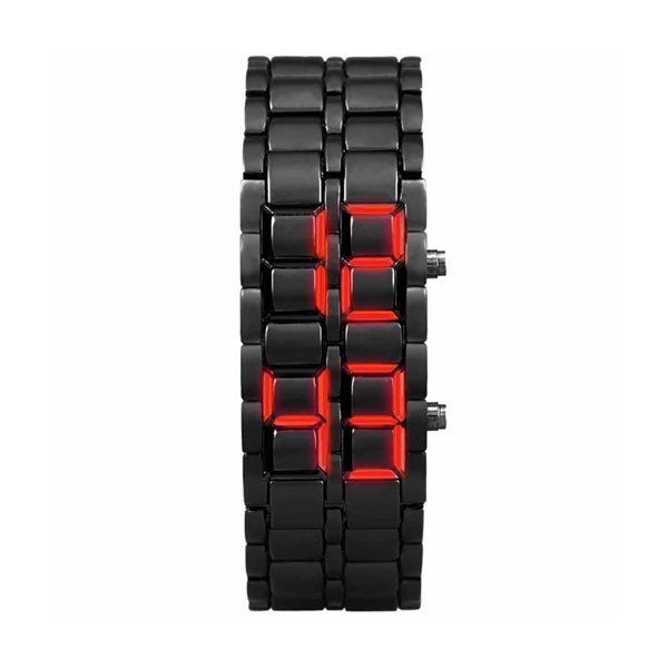 Samurai Metal Bracelet LED Digital Watch for Men & Women