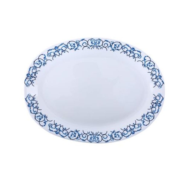Royalford RF6104 Opal Ware Art Flower Dinner Plate, 14 Inch