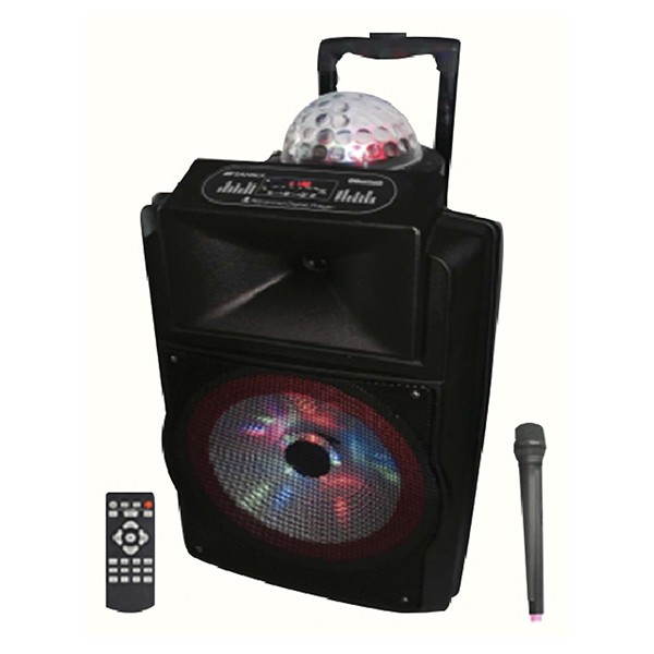 Olsenmark OMMS1166 12-inch Rechargeable Speaker with Remote Control & Mic