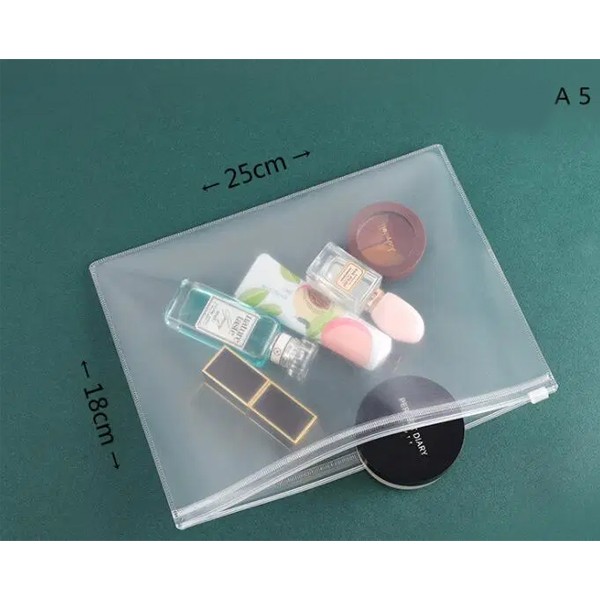 Frosted Transparent Zipper File Pocket A5 Frosted