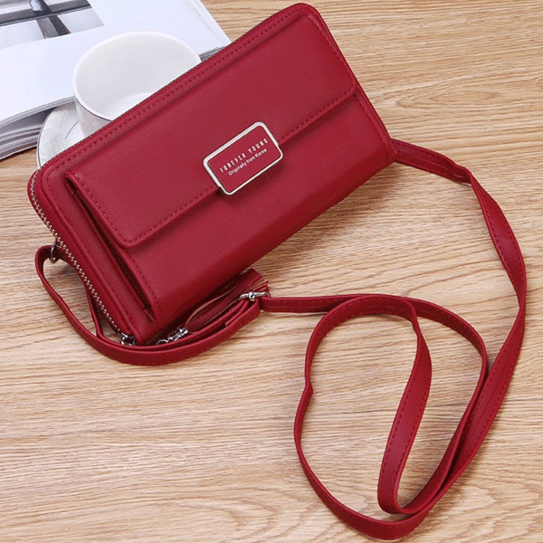 Forever Young Purse Fashion Wallet Korean Style 2 In 1 Slings Bag And Purse, Red