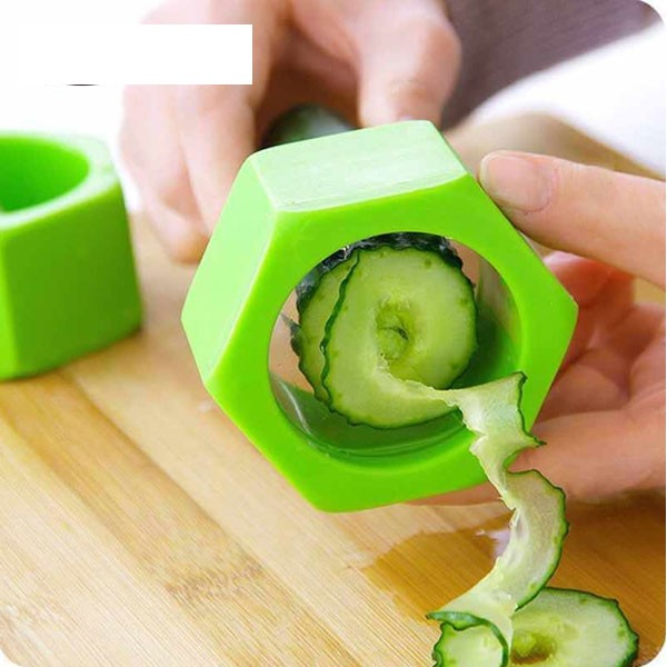 Multi-Purpose Plastic Vegetable Cutter Screw Cucumber Slicer, Assorted Color