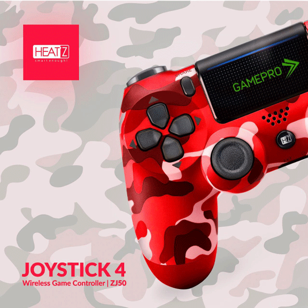Heatz ZJ50 Joystick4 Gamepro Wireless Game Controller, Military Red