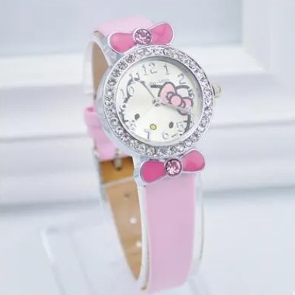 Hello Kitty Diamond Leather Watch White