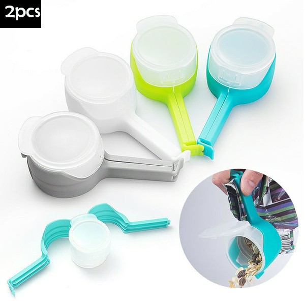 Innovative Multifunctional Magic Lid Clips For Plastic Bags 2Pcs