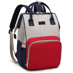 Diaper Bag Backpack and Multifunction Travel Backpack, Water Resistance and Large Capacity, Red and Blue-HV