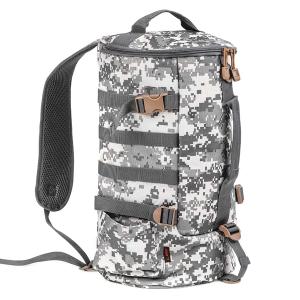 Fishing Tackle Storage Bag Portable Outdoor Multifunctional Fishing Gear Bag Large Saltwater Resistant Soft Wide Sided Shoulder Backpack Sling Bag for Traveling Fishing (City Camouflage)-HV