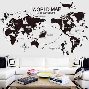 Travel the World Map Vinyl Wall Stickers-HV