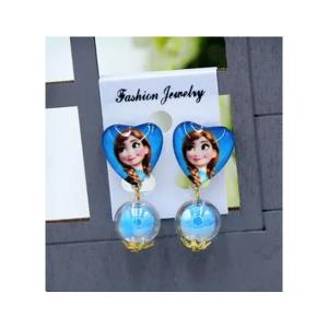 Childrens Cartoon Pierced Earrings Blue Anna-HV