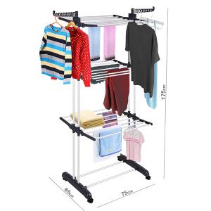 Foldable 3 Layers Drying Rack For Clothes Black GM539-5-HV