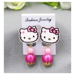 Childrens Cartoon Pierced Earrings Rose Red-HV