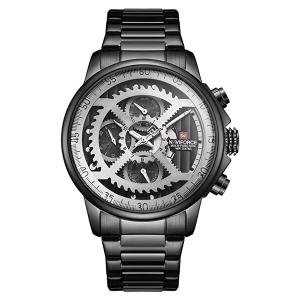 Naviforce Stainless Steel Waterproof High Quality Men Watch Black, NF9150-HV