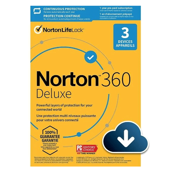 Norton 21405146 360 Deluxe 25 GB 3 Device AR