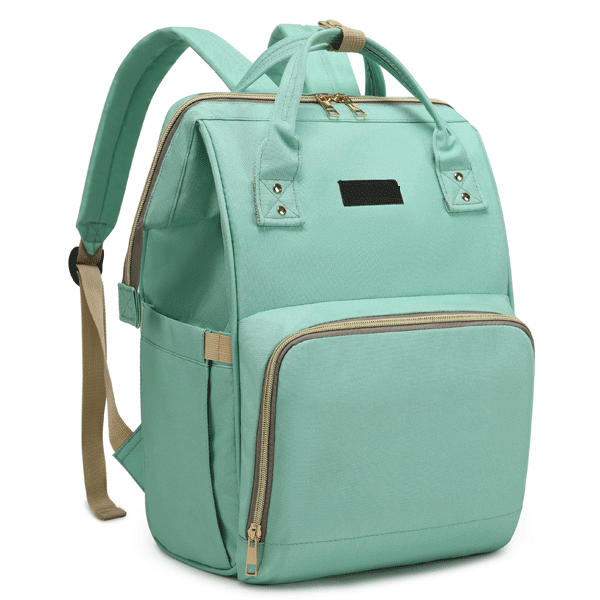 Diaper Bag Backpack and Multifunction Travel Backpack, Water Resistance and Large Capacity, Light Green