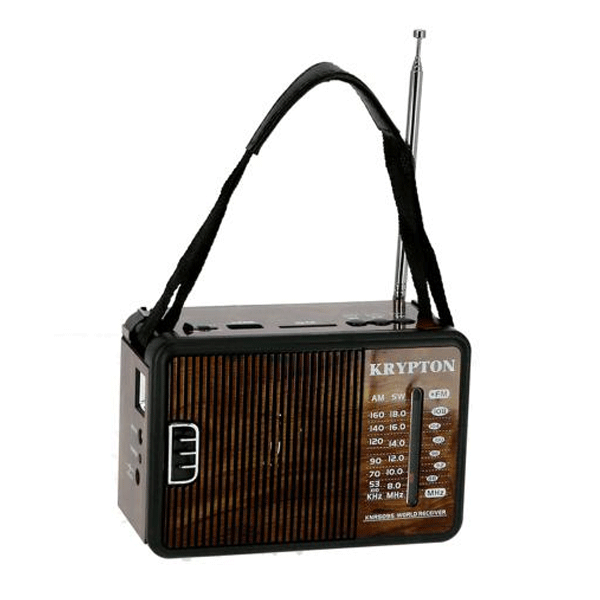 Krypton KNR5095 Rechargeable Radio, Black/Brown