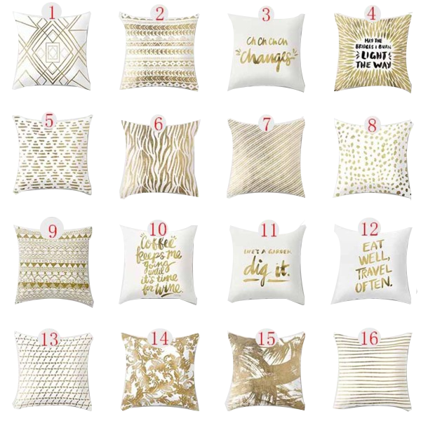 Gold Pattern Series Pillow Cover Duplex Pattern