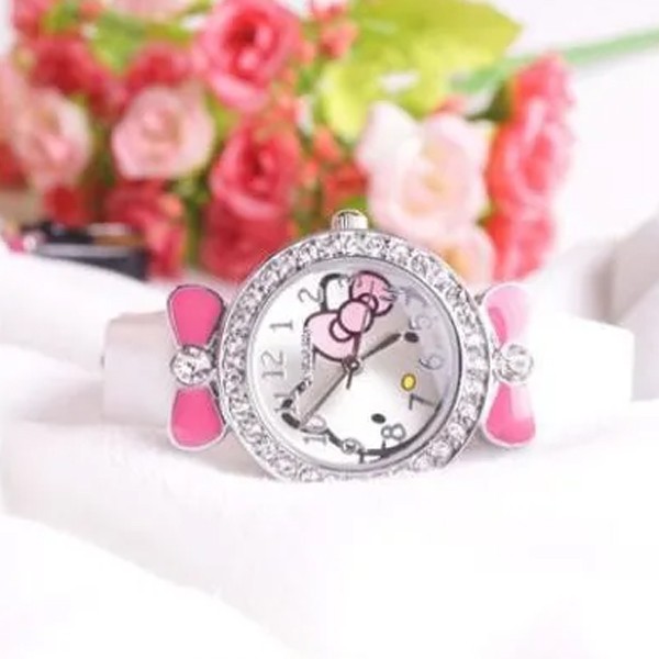 Hello Kitty Diamond Leather Watch Pink