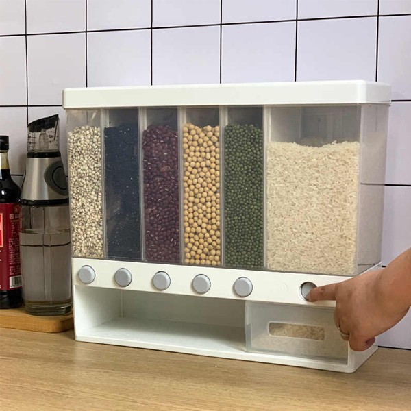 6 in 1 Innovative grains storage and dispenser 10 kg capacity