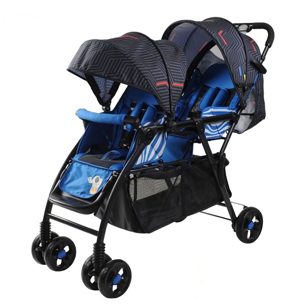 Baobaohao Back To Front Twins Strollers Blue GM111-b