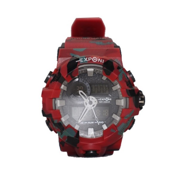 EXPONI Dual Time 20 Bar Water Resistant Sports Watch 
