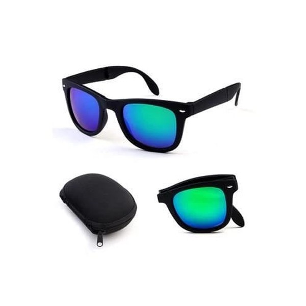 GO LIFE Wayfarer Design Polarized UV Protection Foldable Mirror Finished Sunglasses 