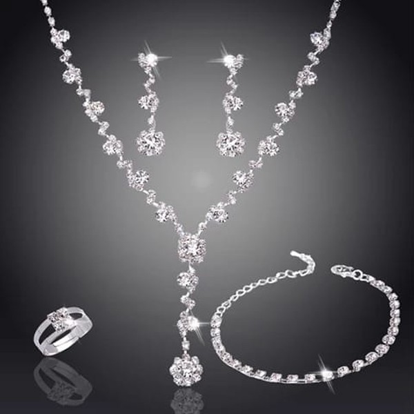 SIGNATURE COLLECTIONS SGR005 Bridesmaid Fashion Luxurious Rhinestone 5 pcs Jewellery Set 1