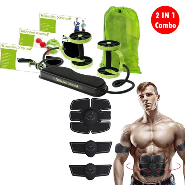 2 IN 1 Combo Revoflex Xtreme Home Gym And Abs 6 Pack Muscle Stimulator