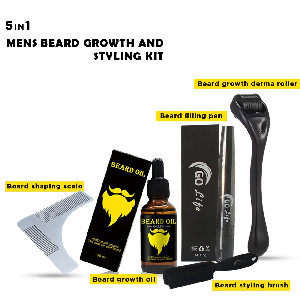 5 In 1 Mens Beard Growth And Styling Kit