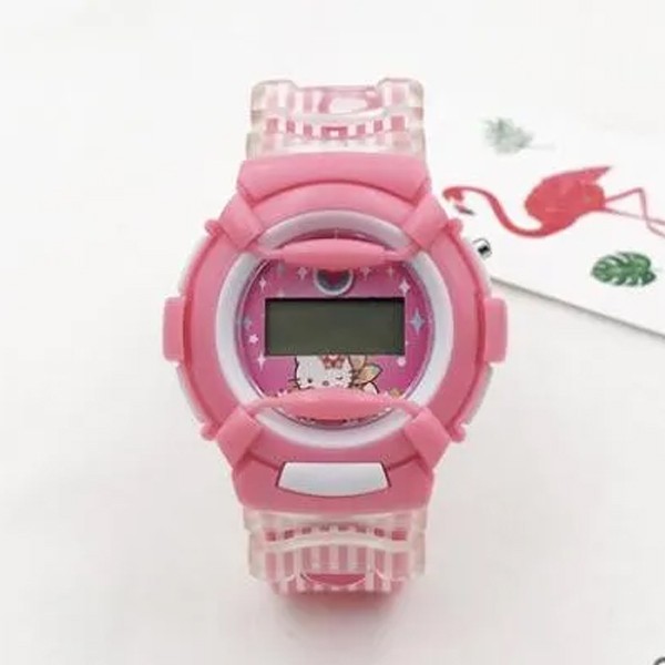 Hello Kitty Childrens Silicone Electronic Watch KT Pink